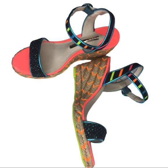 Sophia Webster Multicolor Neon Espadrille Wedges - Picture 5 of 11